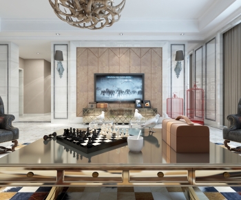 Simple European Style A Living Room-ID:687997101