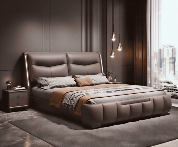 Modern Double Bed-ID:365716938