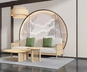 New Chinese Style A Living Room-ID:186625969