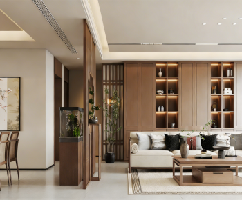 New Chinese Style A Living Room-ID:868531942