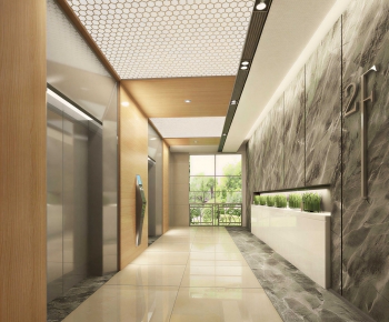 Modern Office Elevator Hall-ID:369940041