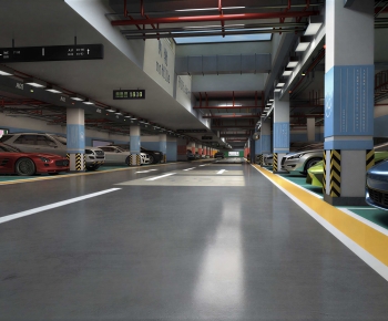 Modern Underground Parking Lot-ID:608856922