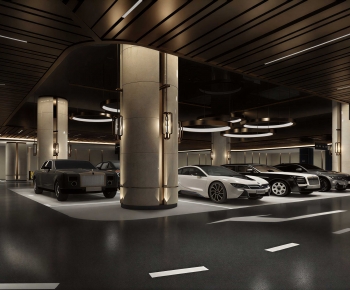 Modern Underground Parking Lot-ID:906841996