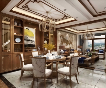 New Chinese Style Dining Room-ID:615504037