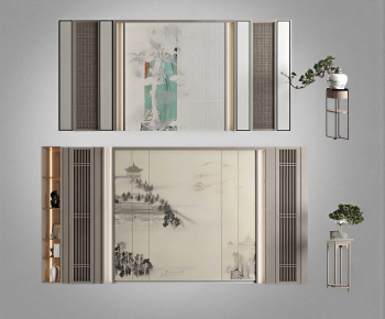 New Chinese Style TV Wall-ID:432146078