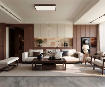 New Chinese Style A Living Room-ID:434125909