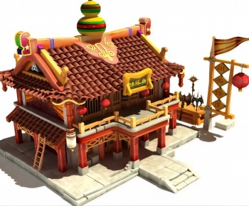 Chinese Style Ancient Architectural Buildings-ID:100529293