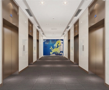 Modern Office Elevator Hall-ID:302792073