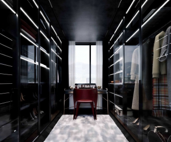Modern Clothes Storage Area-ID:307739975