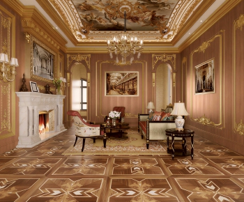French Style A Living Room-ID:678958895