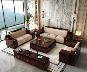 New Chinese Style Sofa Combination-ID:457384115