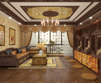 New Chinese Style A Living Room-ID:207609894