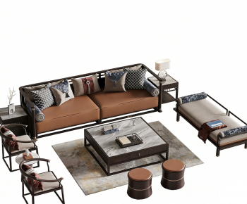 New Chinese Style Sofa Combination-ID:929871088