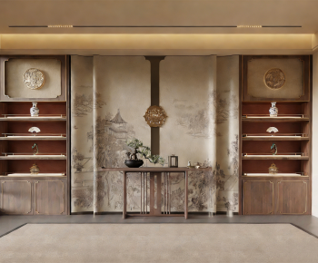 New Chinese Style TV Wall-ID:278129107