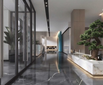 Modern Office Reception Desk-ID:529953008