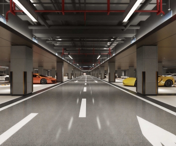Modern Underground Parking Lot-ID:436789046