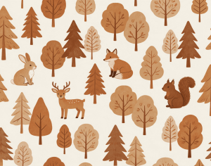 ModernAnimal And Plant Pattern Wallpaper