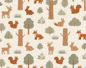 ModernAnimal And Plant Pattern Wallpaper