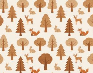 ModernAnimal And Plant Pattern Wallpaper