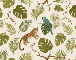 ModernAnimal And Plant Pattern Wallpaper