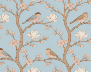 ModernAnimal And Plant Pattern Wallpaper