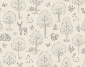 ModernAnimal And Plant Pattern Wallpaper