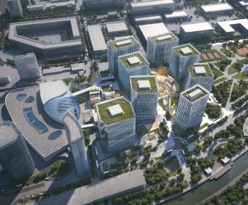 Modern Architectural Bird's-eye View Planning-ID:799100471