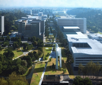 Modern Architectural Bird's-eye View Planning-ID:234478959