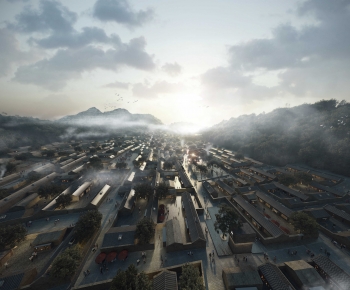 New Chinese Style Architectural Bird's-eye View Planning-ID:150460006