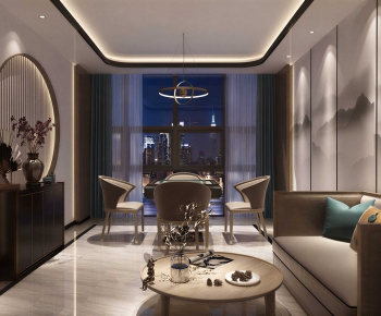 New Chinese Style A Living Room-ID:455647952