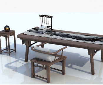 New Chinese Style Computer Desk And Chair-ID:532222033