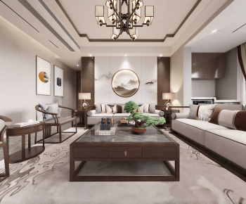 New Chinese Style A Living Room-ID:539227017