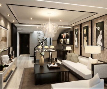 Modern A Living Room-ID:401307116