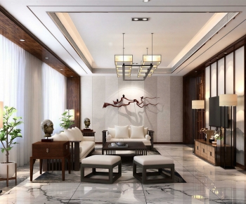 New Chinese Style A Living Room-ID:427031049