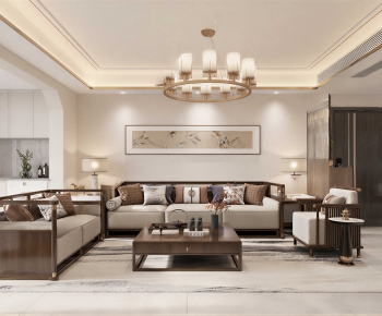 New Chinese Style A Living Room-ID:177516944