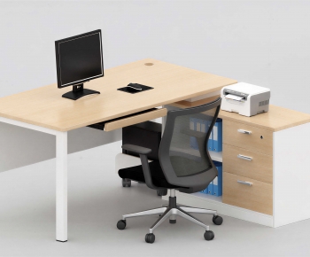 Modern Office Desk And Chair-ID:725992927