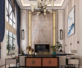New Chinese Style A Living Room-ID:817240002