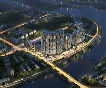 Modern Architectural Bird's-eye View Planning-ID:427949433