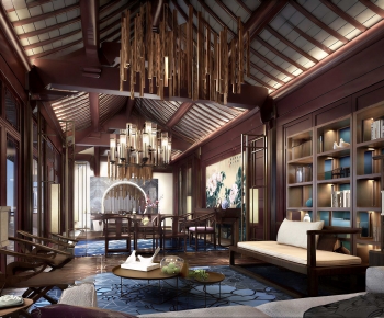 New Chinese Style A Living Room-ID:869946962