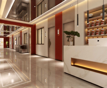 Modern Office Reception Desk-ID:810310832