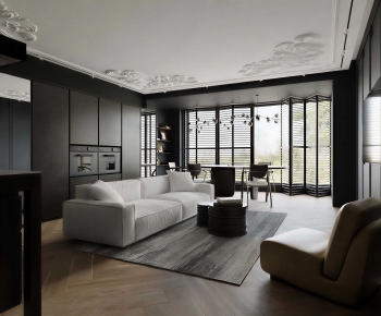 Modern A Living Room-ID:740670923