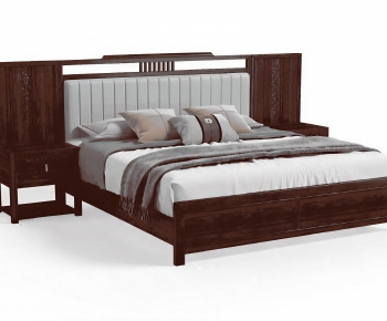 New Chinese Style Double Bed-ID:957603932