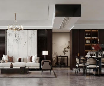 New Chinese Style A Living Room-ID:838094008