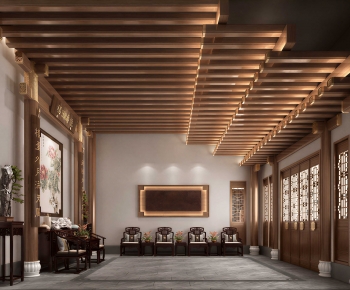 New Chinese Style A Living Room-ID:604571104