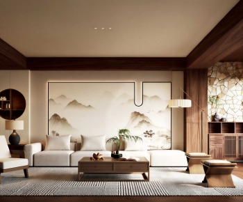 New Chinese Style A Living Room-ID:102998974