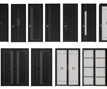 New Chinese Style Single Door-ID:961381913