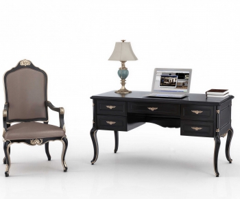 European Style Computer Desk And Chair-ID:529668092