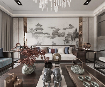 New Chinese Style A Living Room-ID:233324059