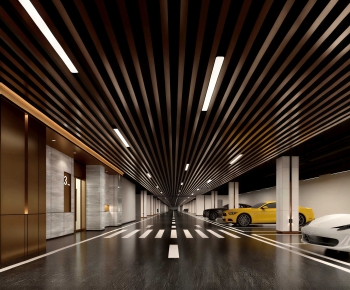 Modern Underground Parking Lot-ID:553126104