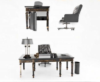 European Style Computer Desk And Chair-ID:168750325